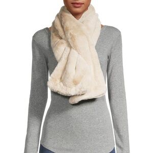 Apparis Bambi Lightweight Faux Fur Scarf, ivory color